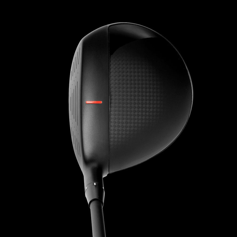 Close-up of the red alignment mark on a Stix driver crown.