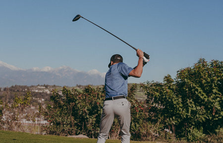 golfer about to crush a drive