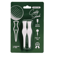 Caddy Splash Apparel & Accessories 1 Pack (4 Tees) 3'' Divot Tee – White – Step Up Golf Tee & Divot Repair Tool