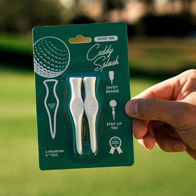 Caddy Splash Apparel & Accessories 1 Pack (4 Tees) 3'' Divot Tee – White – Step Up Golf Tee & Divot Repair Tool
