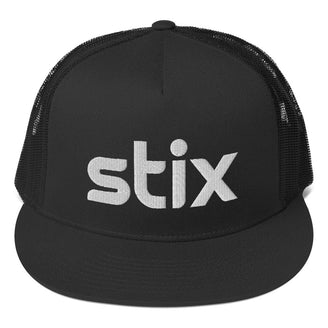 Printful Apparel Black Stix Trucker Hat - White Wordmark