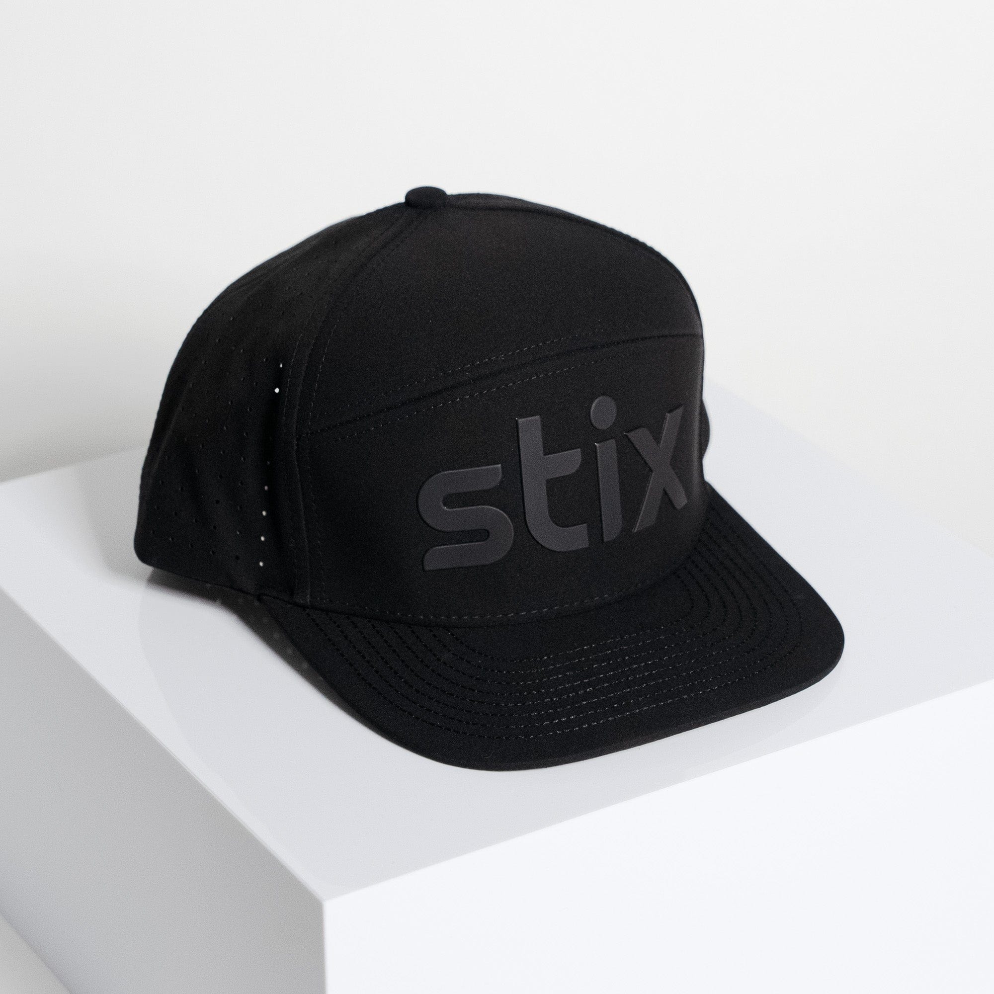 Stix Golf Apparel Black Performance 6-Panel Hat - Stix