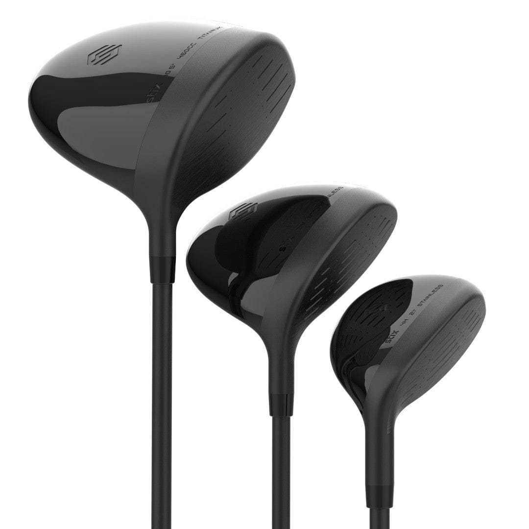 All Black Golf Driver, Fairway Woods, and Hybrid Set