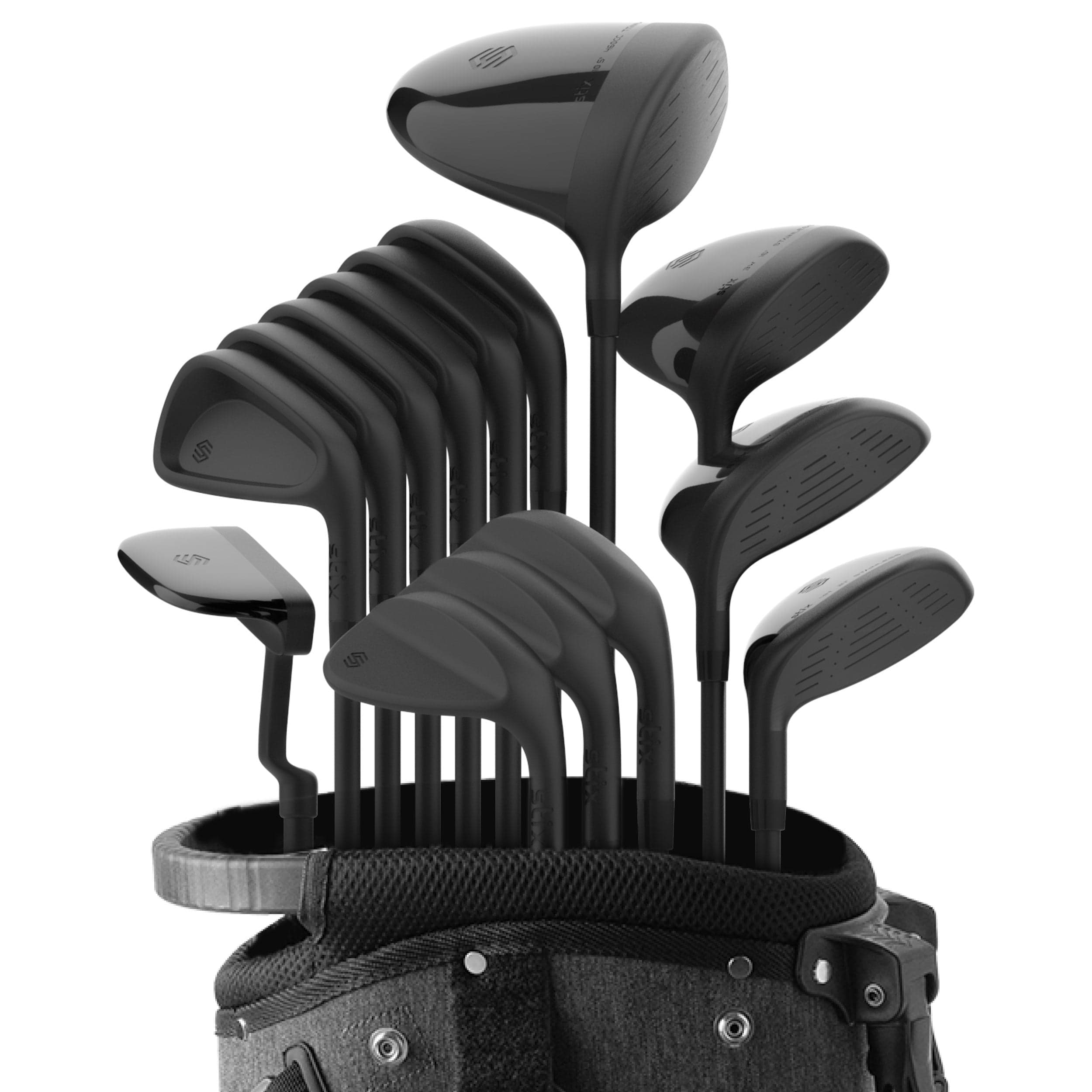 Stix Golf Co. Clubs Right / Stiff / Standard Lightly Used Perform Series Complete Bundle - Graphite (14 Clubs + Bag)