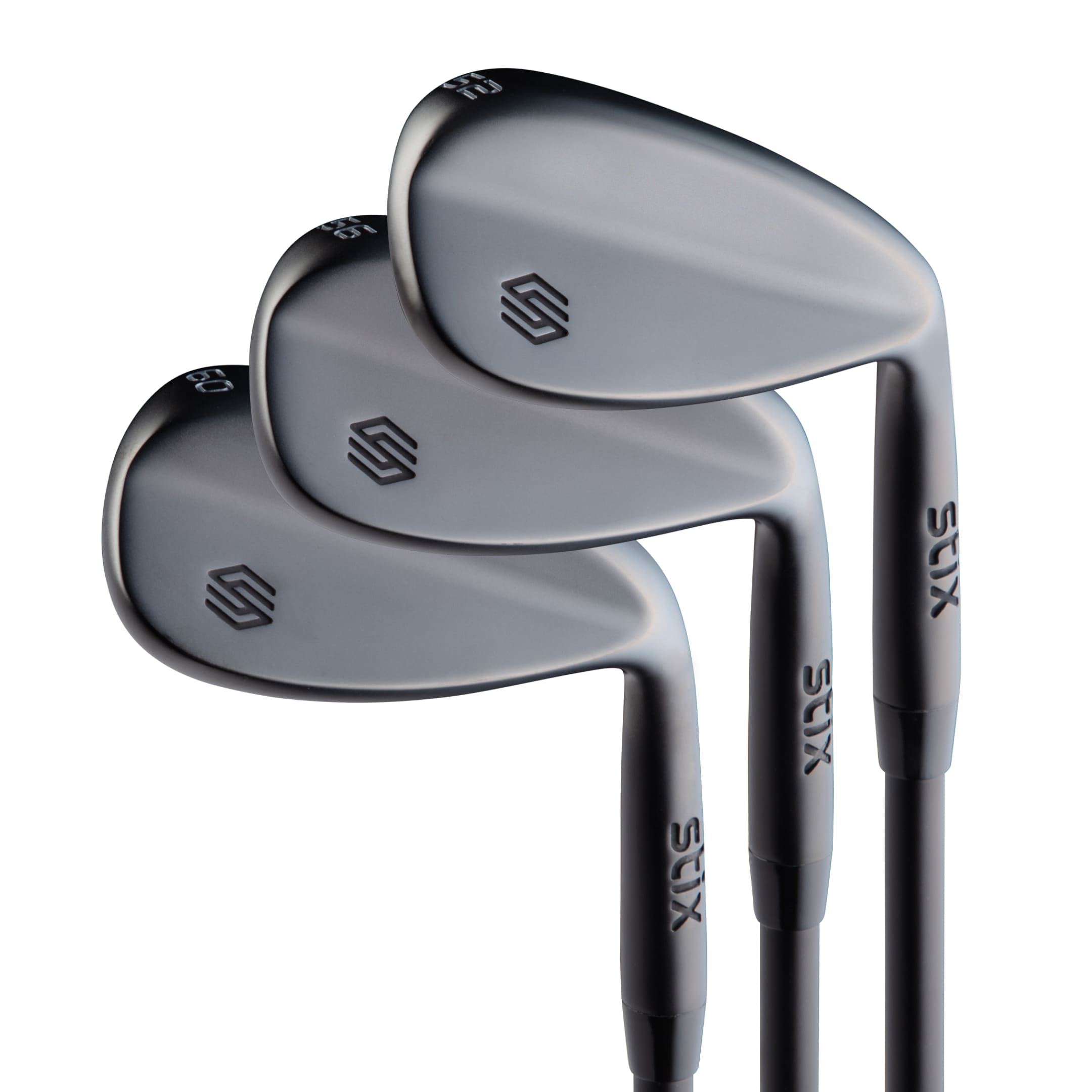 All Black 3-Piece Wedge Golf Club Set (52°, 56°, 60°)