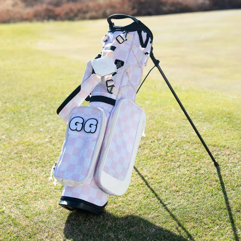 Sunday Golf Golf Bag Sunday Golf Junior Bag Pink/White Checker