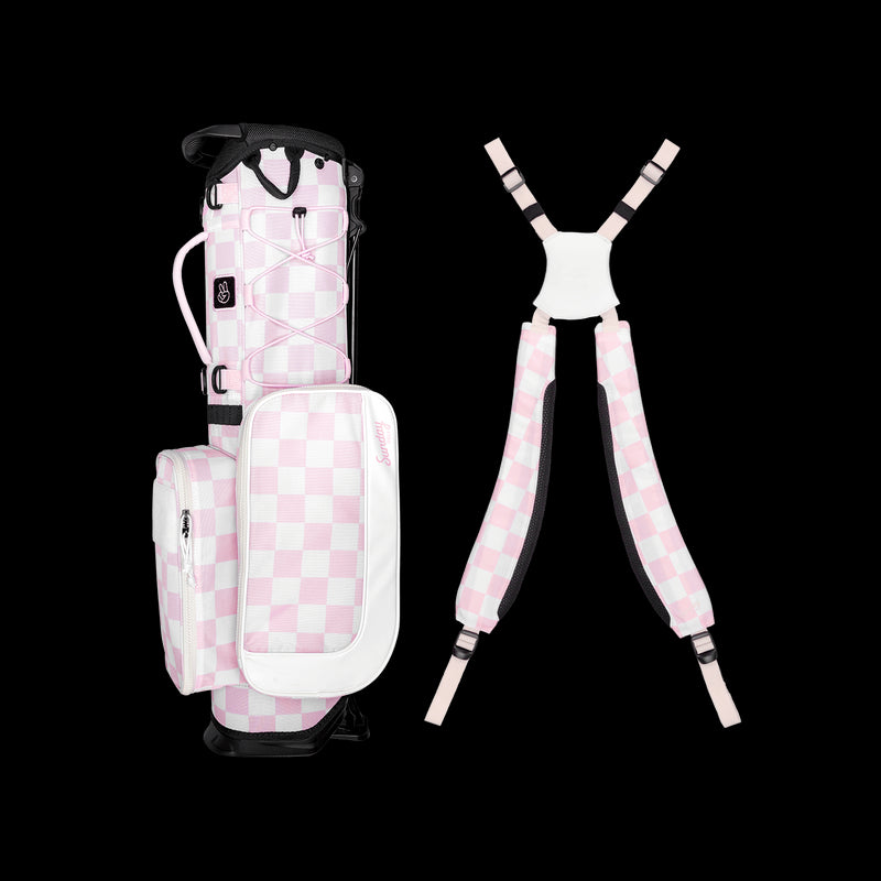 Sunday Golf Golf Bag Sunday Golf Junior Bag Pink/White Checker
