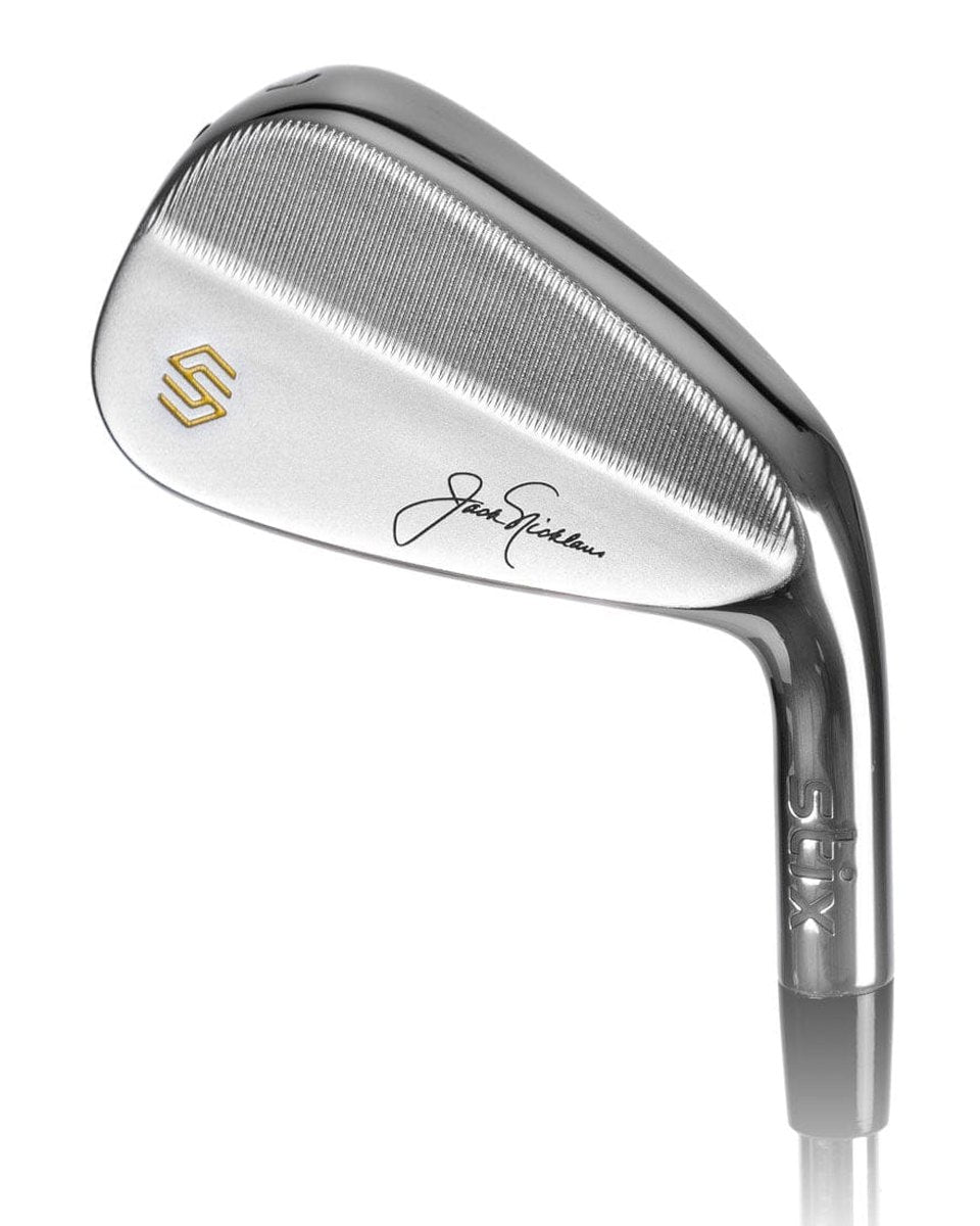 The back of a chrome Nicklaus Compete iron